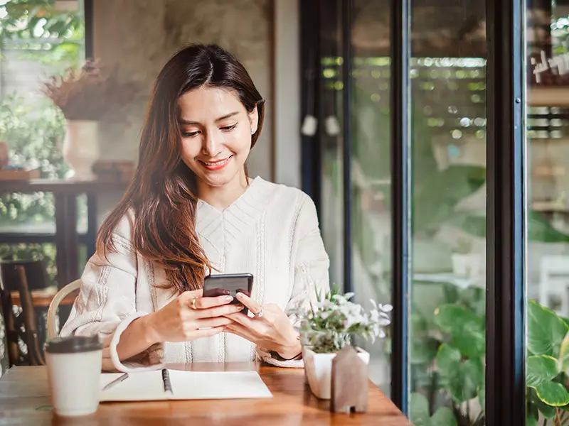 woman on phone