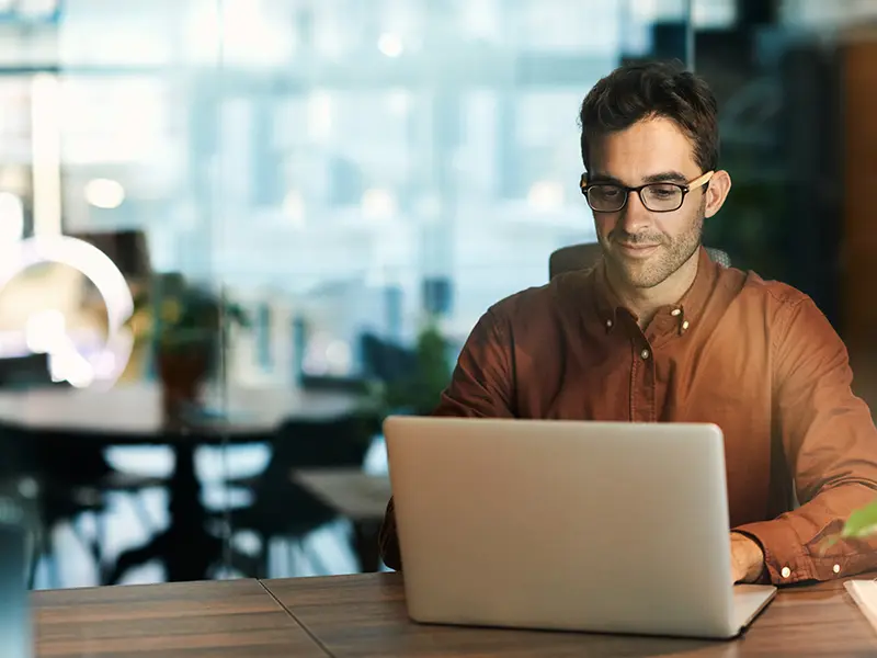 man on a laptop
