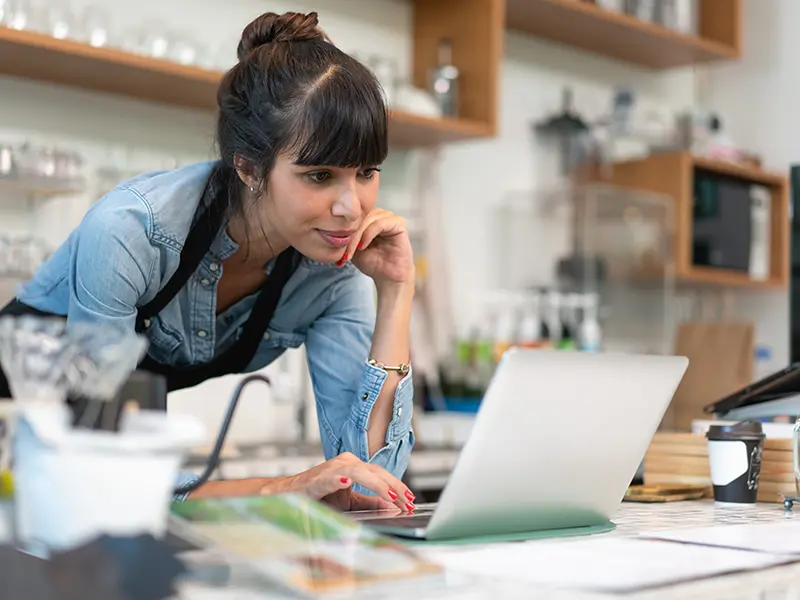 business woman on laptop